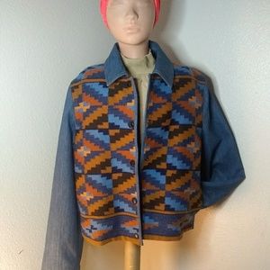 Tabask aztec print jean jacket
